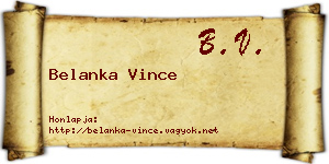 Belanka Vince névjegykártya